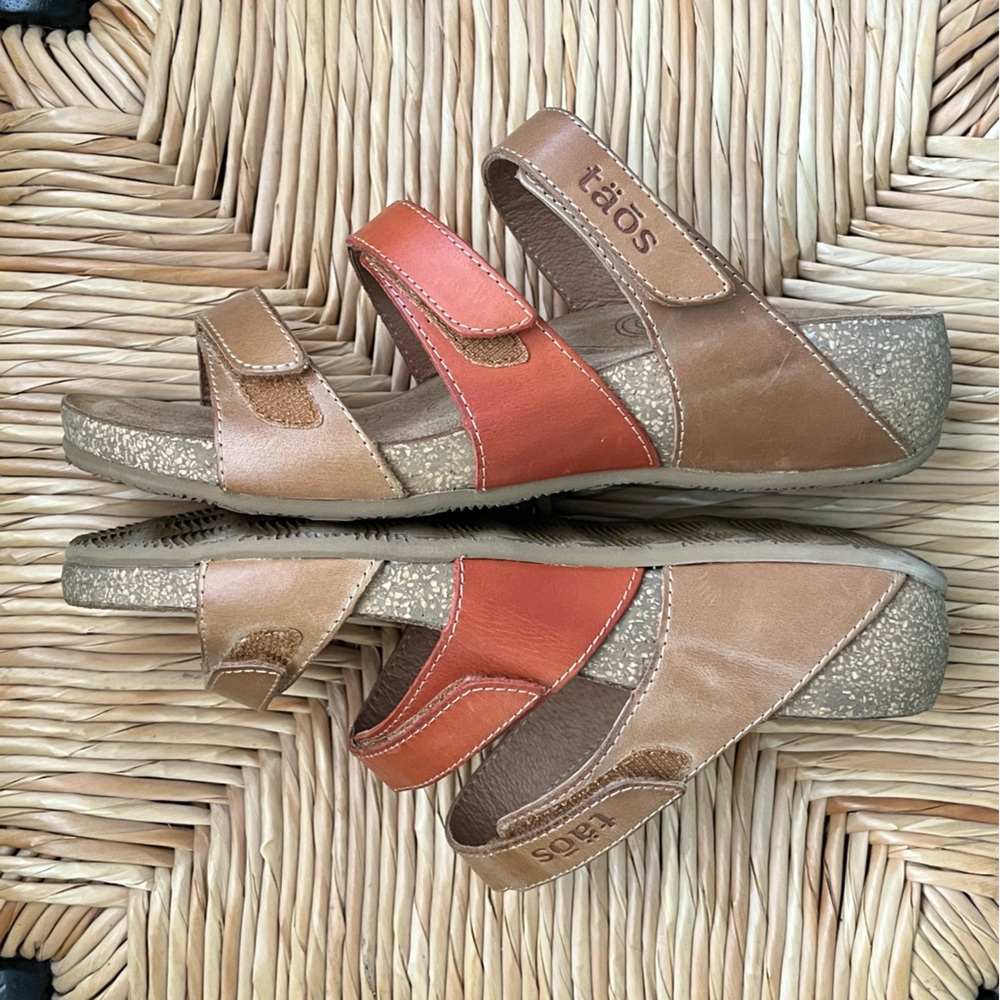 Taos footwear Triple Play Tan Multi Women’s 5 - 5.5 EU36 Sandals Velcro - Picture 9 of 13